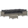 Set de muebles de jardín 6 pzas y cojines ratán sintético gris de , Conjuntos de jardín - Ref: Foro24-3187275, Precio: 502,94...