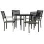 Juego de comedor para jardín 5 piezas acero y textilene negro de , Conjuntos de jardín - Ref: Foro24-3200719, Precio: 297,90 ...