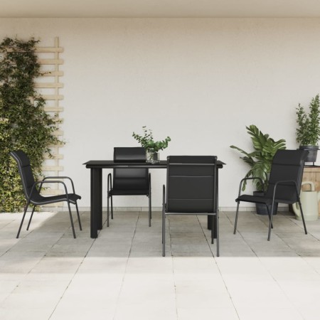 Juego de comedor para jardín 5 piezas acero y textilene negro de , Conjuntos de jardín - Ref: Foro24-3200712, Precio: 297,90 ...