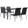 Juego de comedor para jardín 5 piezas acero y textilene negro de , Conjuntos de jardín - Ref: Foro24-3200712, Precio: 297,90 ...