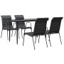 Juego de comedor para jardín 5 piezas acero y textilene negro de , Conjuntos de jardín - Ref: Foro24-3200704, Precio: 296,03 ...