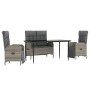 Juego de comedor de jardín 4 piezas con cojines ratán PE gris de , Conjuntos de jardín - Ref: Foro24-3203504, Precio: 543,12 ...