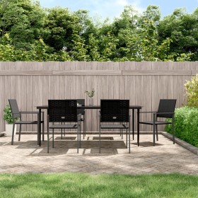Juego de comedor para jardín 7 piezas ratán sintético y acero de , Conjuntos de jardín - Ref: Foro24-3187015, Precio: 474,20 ...