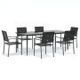 Juego de comedor para jardín 7 piezas ratán sintético y acero de , Conjuntos de jardín - Ref: Foro24-3187015, Precio: 474,20 ...