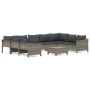 Set de muebles de jardín 10 pzas y cojines ratán sintético gris de , Conjuntos de jardín - Ref: Foro24-3187305, Precio: 745,8...