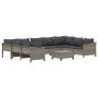 Set de muebles de jardín 10 pzas y cojines ratán sintético gris de , Conjuntos de jardín - Ref: Foro24-3187305, Precio: 745,8...