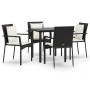 Set de muebles jardín 5 pzas con cojines ratán sintético negro de , Conjuntos de jardín - Ref: Foro24-3185108, Precio: 350,13...