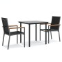 Juego de comedor para jardín 3 piezas acero y textilene negro de , Conjuntos de jardín - Ref: Foro24-3187041, Precio: 188,03 ...