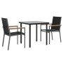 Juego de comedor para jardín 3 piezas acero y textilene negro de , Conjuntos de jardín - Ref: Foro24-3187041, Precio: 188,03 ...
