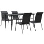 Juego de comedor para jardín 5 piezas acero y textilene negro de , Conjuntos de jardín - Ref: Foro24-3200706, Precio: 341,57 ...