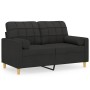Sofá de 2 plazas con cojines tela negro 120 cm de , Sofás - Ref: Foro24-3200778, Precio: 218,94 €, Descuento: %