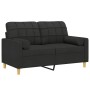 Sofá de 2 plazas con cojines tela negro 120 cm de , Sofás - Ref: Foro24-3200778, Precio: 218,94 €, Descuento: %