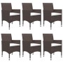 Juego de comedor de jardín de 7 piezas marrón de vidaXL, Conjuntos de jardín - Ref: Foro24-3067858, Precio: 612,61 €, Descuen...