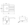 Fregadero reversible gris de granito de una cubeta con escurridor de , Fregaderos - Ref: Foro24-141670, Precio: 195,86 €, Des...