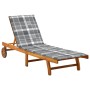 Tumbona de jardín con cojín madera maciza de acacia de , Tumbonas - Ref: Foro24-3061358, Precio: 206,58 €, Descuento: %