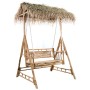 Banco columpio 2 plazas hojas de palma y cojín bambú 202 cm de , Balancines de jardín - Ref: Foro24-3063934, Precio: 484,34 €...