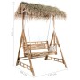 Banco columpio 2 plazas hojas de palma y cojín bambú 202 cm de , Balancines de jardín - Ref: Foro24-3063934, Precio: 484,34 €...