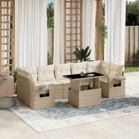 Set de sofás de jardín y cojines 8 piezas ratán sintético beige en Conjuntos de jardín | Comprar online en Foru.es