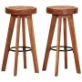 Taburetes de cocina 2 uds cuero auténtico madera maciza acacia de , Taburetes de cocina - Ref: Foro24-348164, Precio: 158,74 ...