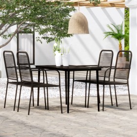 Juego de comedor de jardín 5 piezas negro de , Conjuntos de jardín - Ref: Foro24-3099145, Precio: 321,11 €, Descuento: %