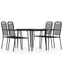 Juego de comedor de jardín 5 piezas negro de , Conjuntos de jardín - Ref: Foro24-3099145, Precio: 321,11 €, Descuento: %