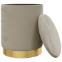 Taburete con almacenaje redondo terciopelo gris oscuro de , Taburetes y sillas plegables - Ref: Foro24-340286, Precio: 44,77 ...