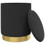 Taburete redondo con almacenaje terciopelo negro de , Taburetes y sillas plegables - Ref: Foro24-340290, Precio: 41,67 €, Des...