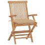 Sillas de jardín 2 uds madera maciza de teca con cojines beige de , Sillas de jardín - Ref: Foro24-3062505, Precio: 204,05 €,...