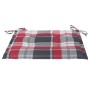 Sillas de jardín 4 uds madera teca con cojines a cuadros rojos de , Sillas de jardín - Ref: Foro24-3065630, Precio: 378,06 €,...