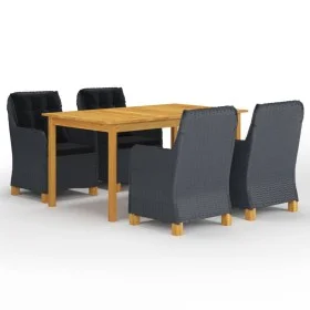 Juego de comedor para jardín de 5 piezas gris oscuro de vidaXL, Conjuntos de jardín - Ref: Foro24-3067848, Precio: 702,76 €, ...
