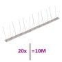 Set de 20 hileras pinchos contra pájaros y palomas 4 filas 10 m de , Repelentes para animales - Ref: Foro24-149131, Precio: 4...