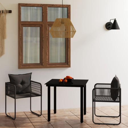 Juego de comedor para jardín 3 piezas negro de , Conjuntos de jardín - Ref: Foro24-3099077, Precio: 232,43 €, Descuento: %