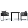 Juego de comedor para jardín 3 piezas negro de , Conjuntos de jardín - Ref: Foro24-3099077, Precio: 232,43 €, Descuento: %