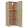 Armario de pared madera contrachapada color roble 34,5x34x90 cm de , Estantes y estanterías - Ref: Foro24-812432, Precio: 49,...