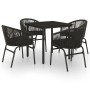 Juego de comedor para jardín 5 piezas negro de , Conjuntos de jardín - Ref: Foro24-3099222, Precio: 440,91 €, Descuento: %