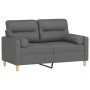 Sofá de 2 plazas con cojines tela gris oscuro 120 cm de , Sofás - Ref: Foro24-3200814, Precio: 201,17 €, Descuento: %