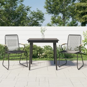 Juego de comedor de jardín 3 piezas ratán PVC negro de , Conjuntos de jardín - Ref: Foro24-3099215, Precio: 213,90 €, Descuen...