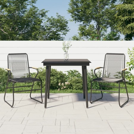 Juego de comedor de jardín 3 piezas ratán PVC negro de , Conjuntos de jardín - Ref: Foro24-3099215, Precio: 213,90 €, Descuen...