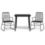 Juego de comedor de jardín 3 piezas ratán PVC negro de , Conjuntos de jardín - Ref: Foro24-3099215, Precio: 213,90 €, Descuen...