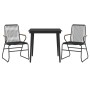Juego de comedor de jardín 3 piezas ratán PVC negro de , Conjuntos de jardín - Ref: Foro24-3099215, Precio: 213,90 €, Descuen...