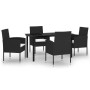 Juego de comedor para jardín 5 piezas negro de , Conjuntos de jardín - Ref: Foro24-3099603, Precio: 276,80 €, Descuento: %