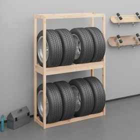 Soporte para neumáticos madera maciza de pino 120x40x180 cm de , Estanterías industriales - Ref: Foro24-825003, Precio: 80,39...