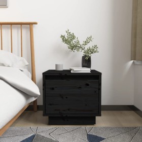 Mesita de noche madera maciza de pino negro 35x34x32 cm de , Mesitas de noche - Ref: Foro24-813403, Precio: 41,67 €, Descuent...