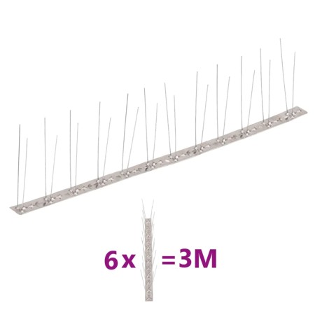 Set de 6 hileras pinchos contra pájaros y palomas 2 filas 3 m de , Repelentes para animales - Ref: Foro24-170234, Precio: 14,...
