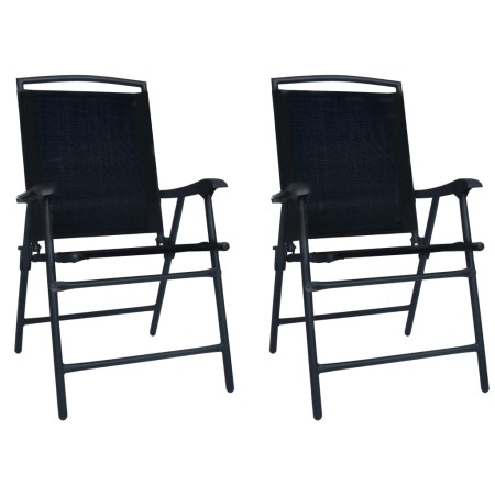 Sillas plegables de jardín 2 unidades textilene negro de , Sillas de jardín - Ref: Foro24-47923, Precio: 101,18 €, Descuento: %