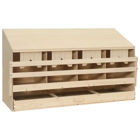 Ponedero para gallinas 4 compartimentos madera pino 106x40x59cm de , Incubadoras de huevos - Ref: Foro24-170657, Precio: 123,...