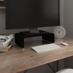 Soporte para TV/Elevador monitor cristal negro 40x25x11 cm de , Muebles TV - Ref: Foro24-244134, Precio: 62,73 €, Descuento: %