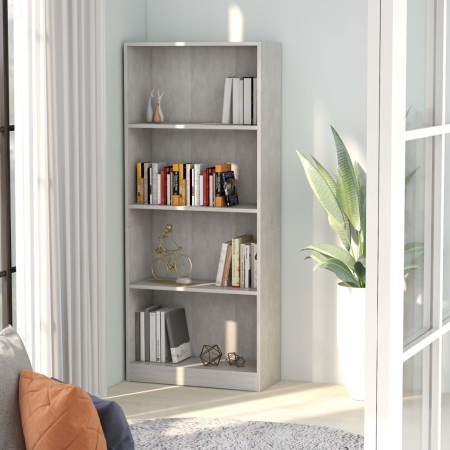 Estantería de 4 niveles contrachapada gris hormigón 60x24x142cm de , Librerías y estanterías - Ref: Foro24-800877, Precio: 62...