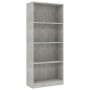 Estantería de 4 niveles contrachapada gris hormigón 60x24x142cm de , Librerías y estanterías - Ref: Foro24-800877, Precio: 62...
