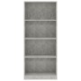 Estantería de 4 niveles contrachapada gris hormigón 60x24x142cm de , Librerías y estanterías - Ref: Foro24-800877, Precio: 62...